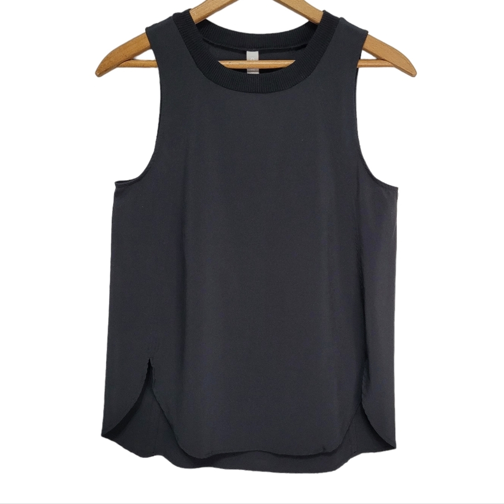 Athleta Black Sleeveless Crewneck Top Size XXS Athleisure Activewear